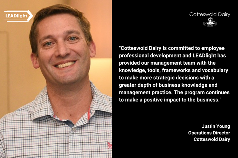 Quote from Justin Young, Operations Director of Cotteswold Dairy